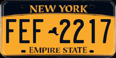 NY license plate FEF2217