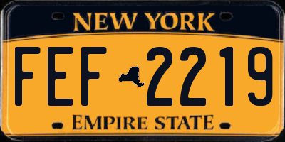 NY license plate FEF2219