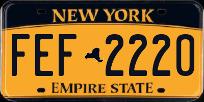NY license plate FEF2220