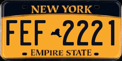 NY license plate FEF2221