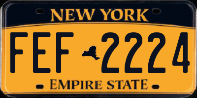 NY license plate FEF2224
