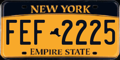 NY license plate FEF2225