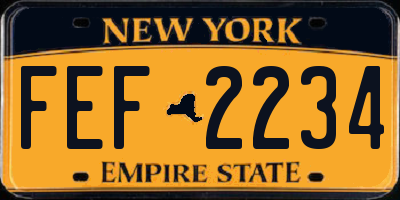 NY license plate FEF2234