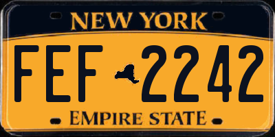 NY license plate FEF2242