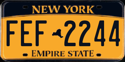 NY license plate FEF2244