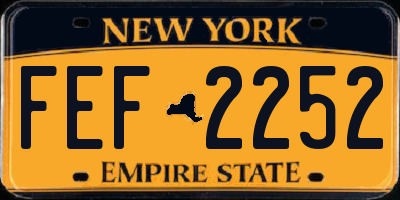NY license plate FEF2252