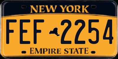 NY license plate FEF2254
