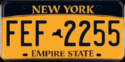 NY license plate FEF2255