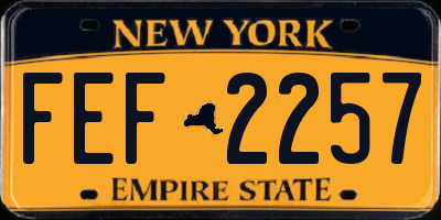 NY license plate FEF2257