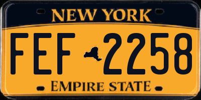NY license plate FEF2258