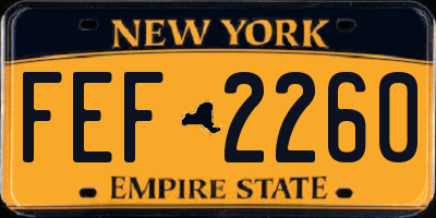 NY license plate FEF2260