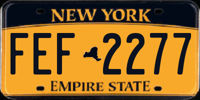 NY license plate FEF2277