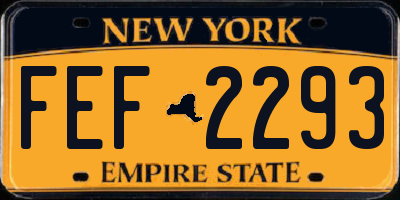 NY license plate FEF2293