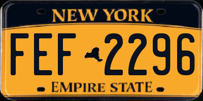 NY license plate FEF2296