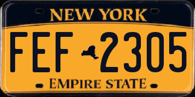 NY license plate FEF2305