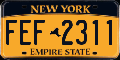 NY license plate FEF2311