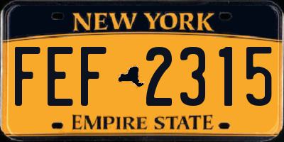 NY license plate FEF2315
