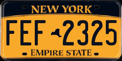 NY license plate FEF2325