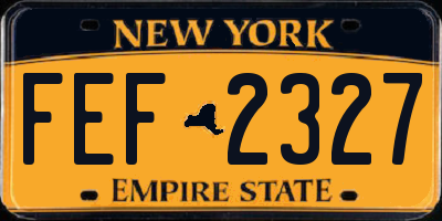 NY license plate FEF2327