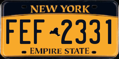 NY license plate FEF2331