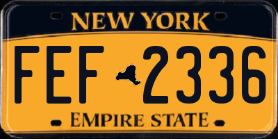 NY license plate FEF2336