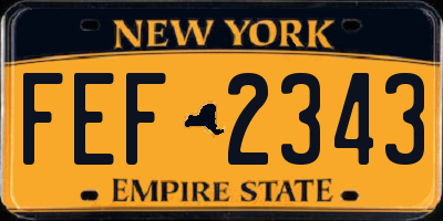 NY license plate FEF2343