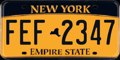 NY license plate FEF2347