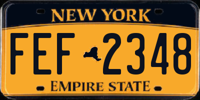NY license plate FEF2348