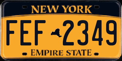 NY license plate FEF2349