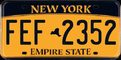NY license plate FEF2352