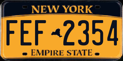 NY license plate FEF2354