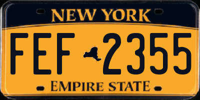 NY license plate FEF2355