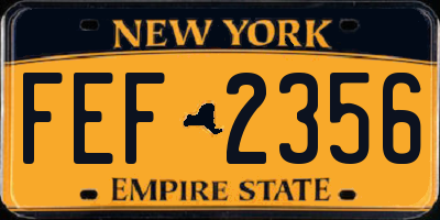 NY license plate FEF2356