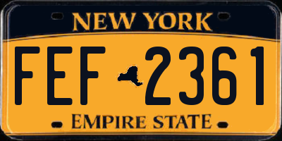 NY license plate FEF2361