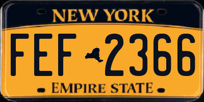 NY license plate FEF2366