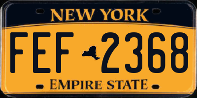 NY license plate FEF2368