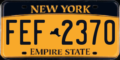 NY license plate FEF2370