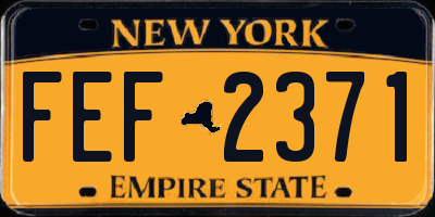 NY license plate FEF2371