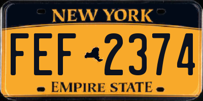 NY license plate FEF2374