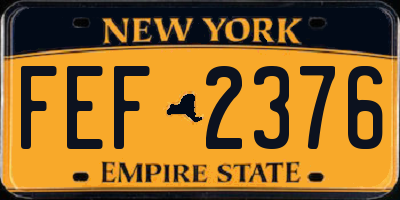 NY license plate FEF2376