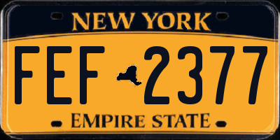 NY license plate FEF2377