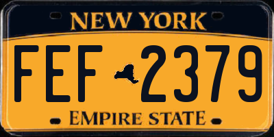 NY license plate FEF2379