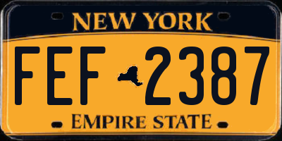 NY license plate FEF2387