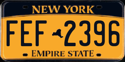 NY license plate FEF2396