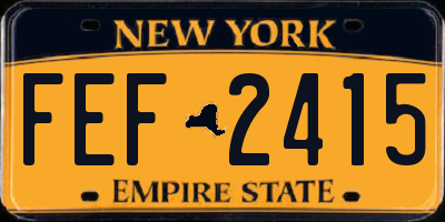 NY license plate FEF2415