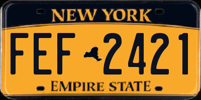 NY license plate FEF2421
