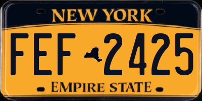 NY license plate FEF2425