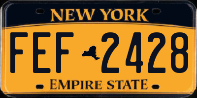 NY license plate FEF2428