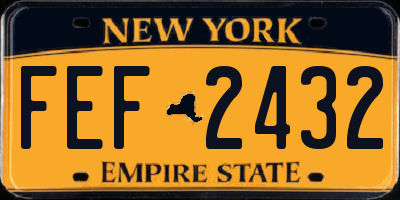 NY license plate FEF2432