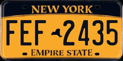 NY license plate FEF2435